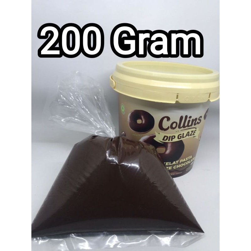 

Collins Dip Glaze Coklat 200 gram selai topping donat cake kue pancong es kulkul
