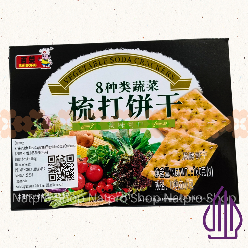 

Bairong Vegetable Soda Cracker Biscuit 160gr Biskuit Impor Rasa Sayuran