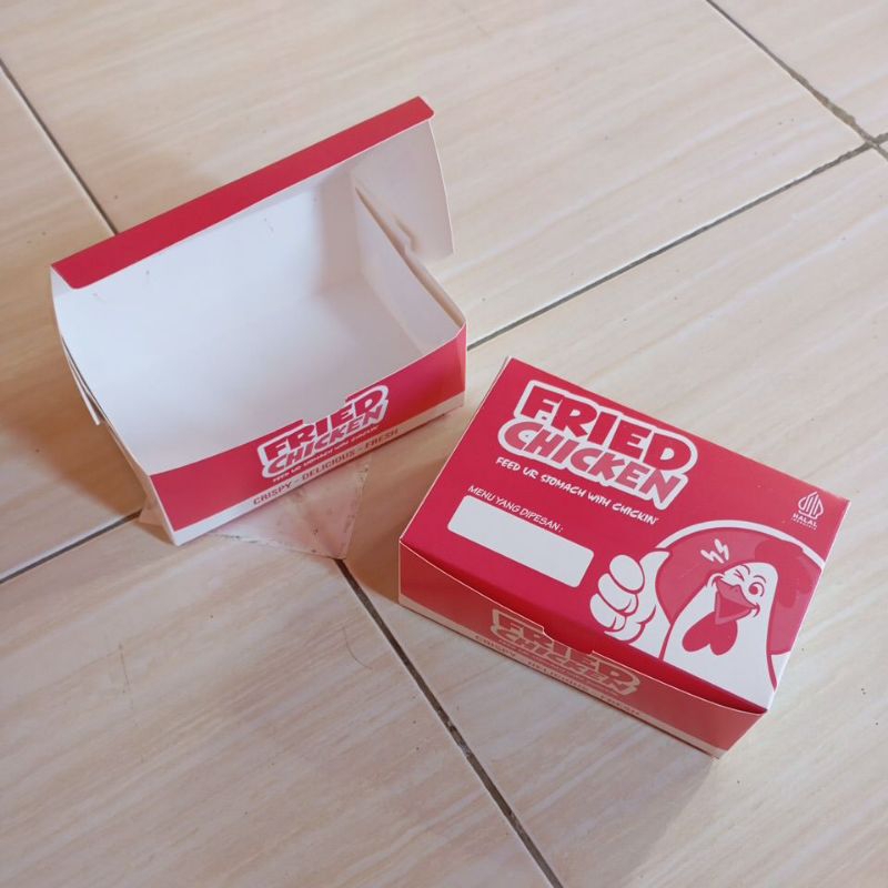 

@50pcs dus box fried chicken uk 15x10x6 bahan ivory 1warna