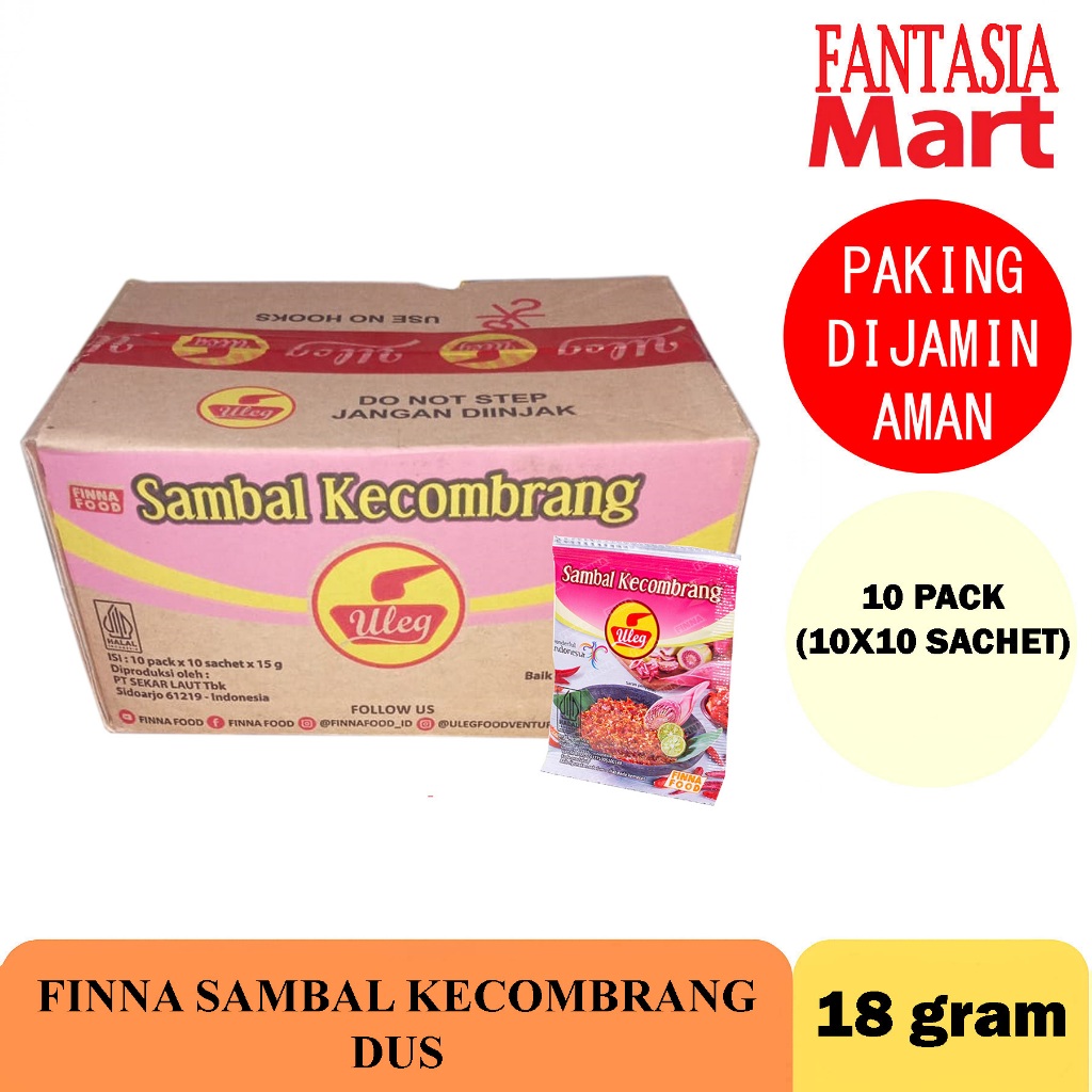 

FINNA SAMBAL KECOMBRANG SACHET 18 GRAM DUS PER 10 PACK ISI 10X10 PCS FUN CORNER DENGAN PAKING AMAN