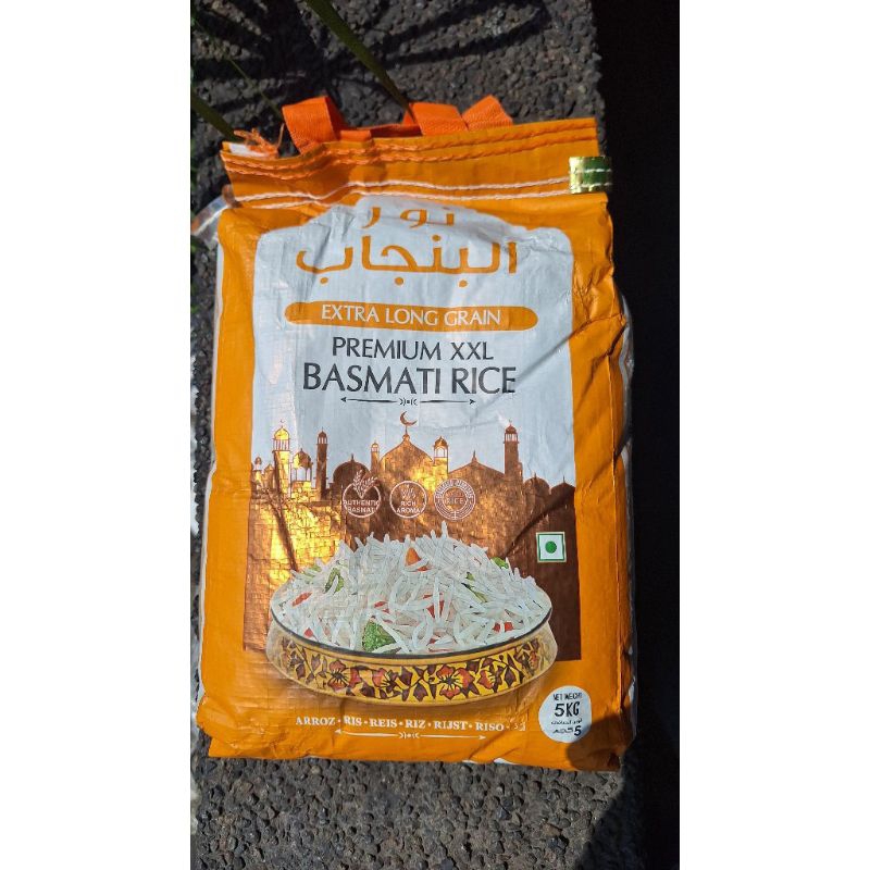 

Beras Basmati Noor Punjab 5Kg XXL Extra Long Grain Premium Basmati Rice Kemasan 5Kg