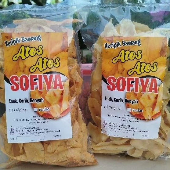 

Kripik Bawang Atos Atos Bawang gurih renyah terlaris berasa bawangnya garlic chips krupuk bawang jajanan camilan murah