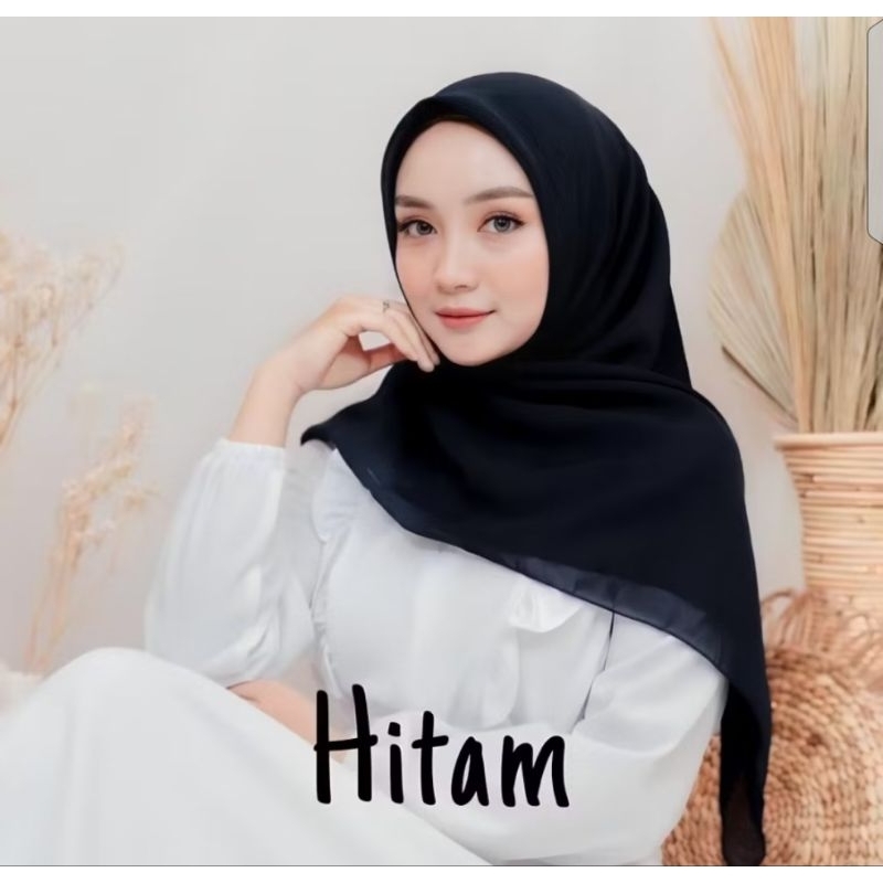 Jilbab Hitam Jilbab Bella Square Premium 50 Warna | Hijab Kerudung Segi Empat Hijab Segi Empat