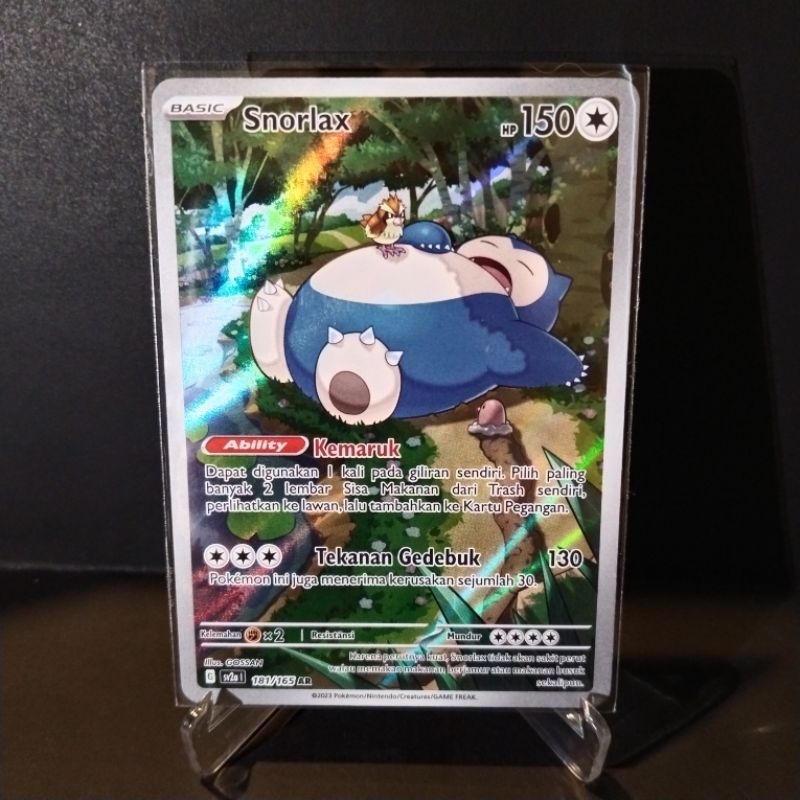 Snorlax AR sv2a 181/165 151 Kartu Pokemon Pokemon Card