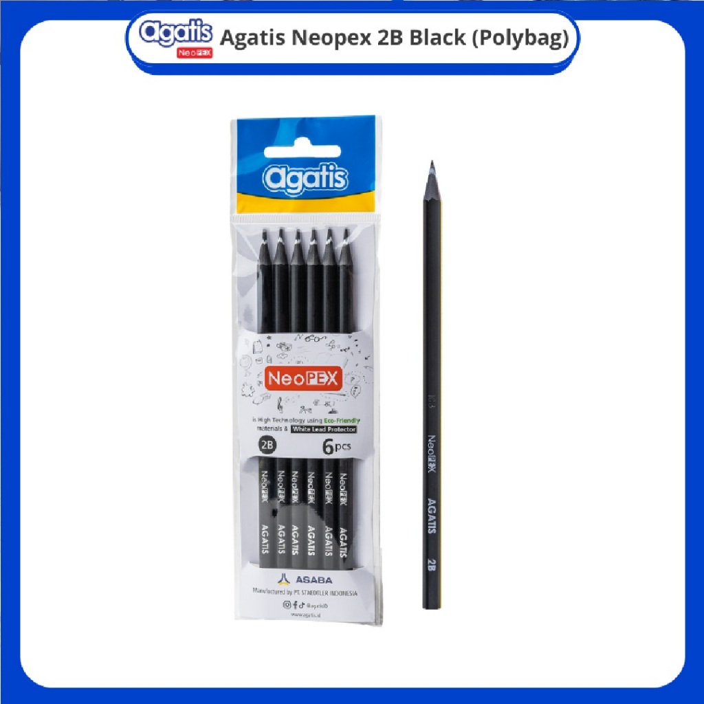 

Pensil 2B Agatis Neopex Black [ Polybag isi 6 pcs ]