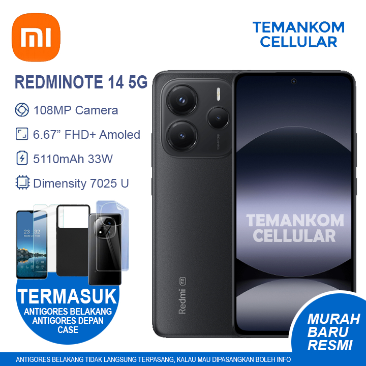 Xiaomi Redmi Note 14 5G BARU 16GB RAM redminote 14 5G 8/256 8+8 Extend RAM 8GB 256GB penerus Redmi N