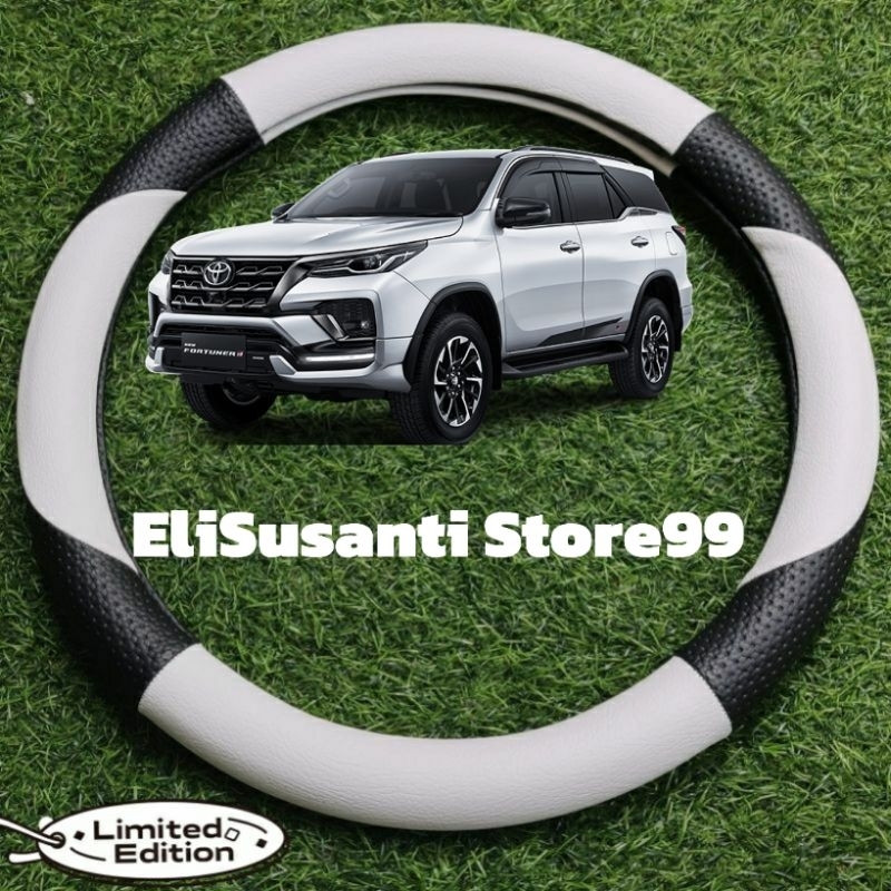 Sarung stir mobil Fortuner, cover stir mobil Fortuner, pelindung stir motif sabit