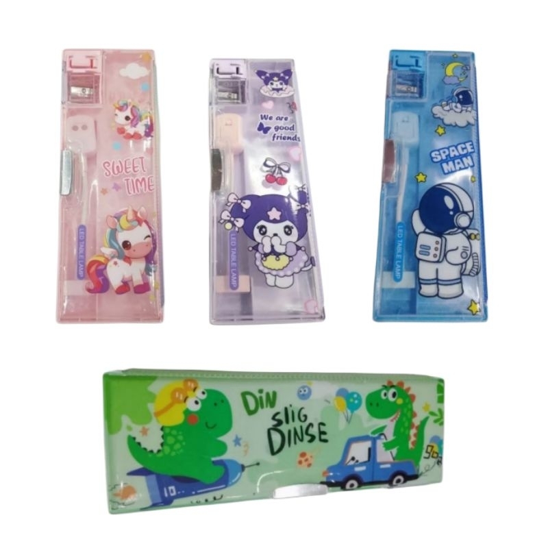 

Tempat Pensil Magnet Transparan+Lampu Belajar Motif Karakter - Stationery