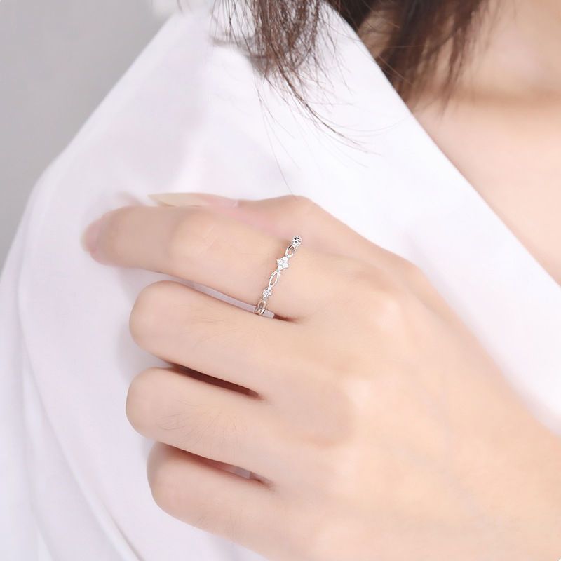 Cincin Titanium Anti Karatperak Perak 925 Berlian Wanita Korea Cincin Buat Pacar Cincin Tunangan