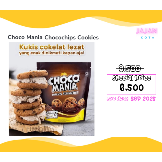 

Choco Mania Chocochips Cookies 69 gram
