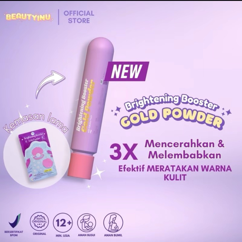 Brightening booster gold powder bibit racikan lotion pemutih badan BPOM serbuk pemutih