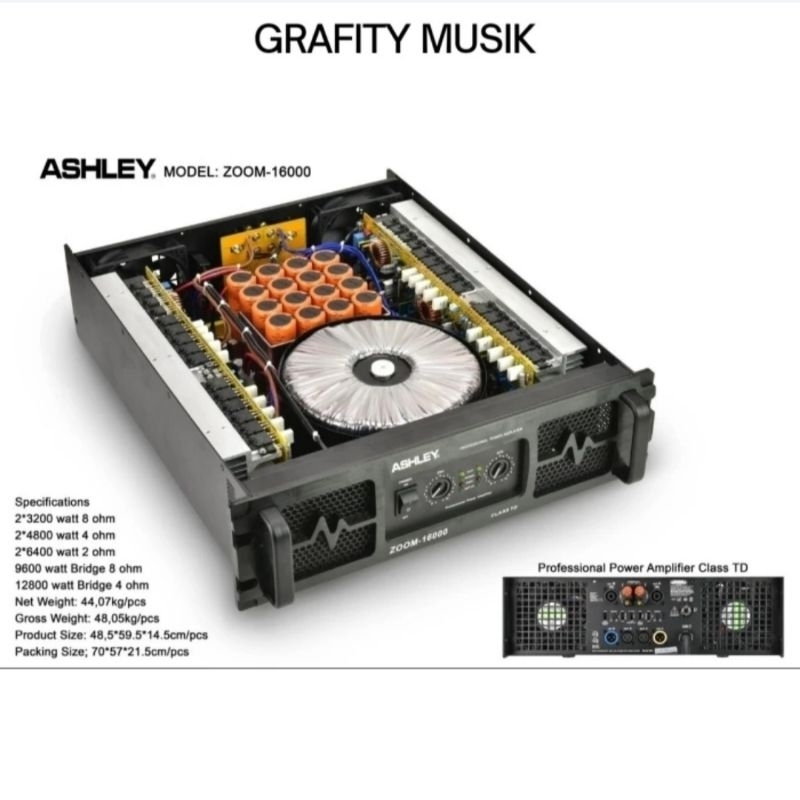 Power Amplifier Class TD Ashley Zoom16000 Zoom 16000 Original Ashley Power Amplifier