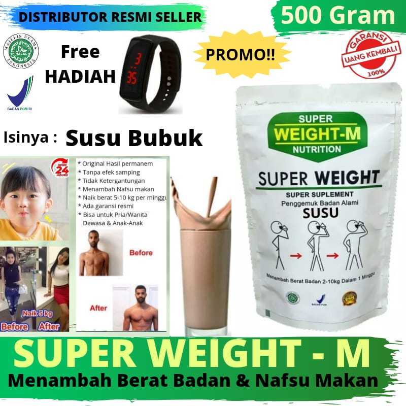 

Susu SUPER WEIGHT M - PENGGEMUK BADAN TERBUKTI MENAMBAH BERAT BADAN - susu penggemuk - weight gain