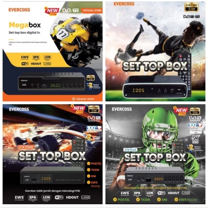 kabel rca set top box EVERCOSS STB1 cabel rca stb Evercoss DVB T2