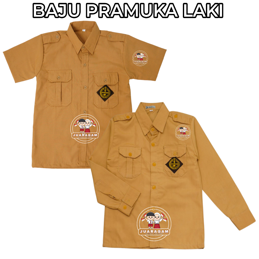 JUARAGAM Baju Pramuka Penggalang Laki-Laki Seragam Sekolah SD SMP SMA Baju Pramuka laki Penggalang