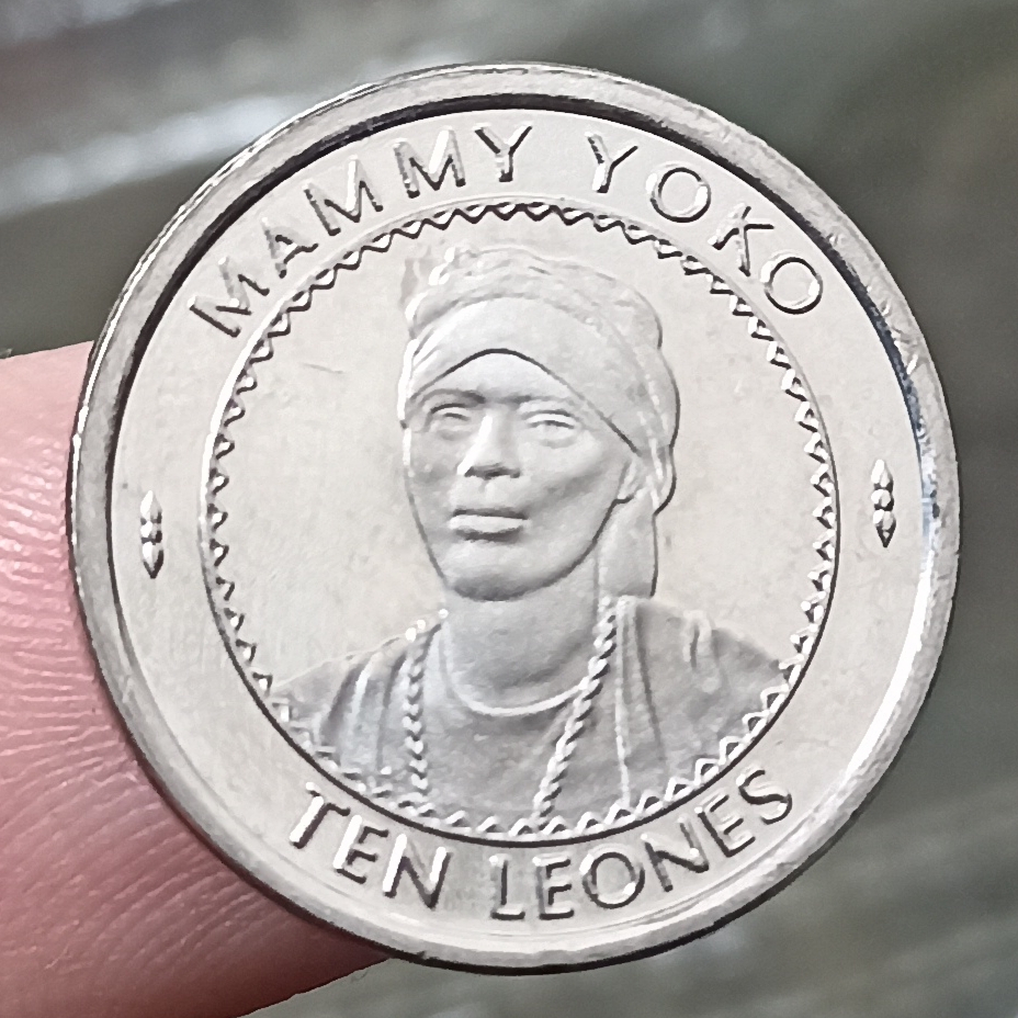 Koin Kuno Sierra Leone 10 Leones Mammy Yoko Tahu 1996