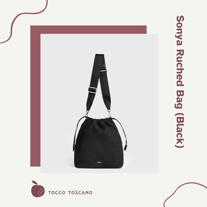 [PRE ORDER) TOCCO TOSCANO | Sonya Ruched Bag | Black | Chocolate | Plum | Brass | Original
