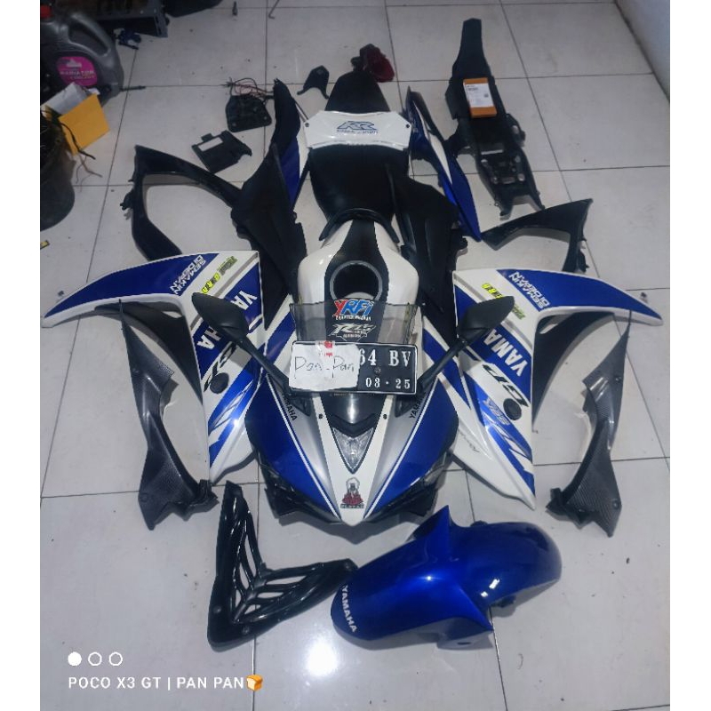 body fullset r25 original putih biru gp