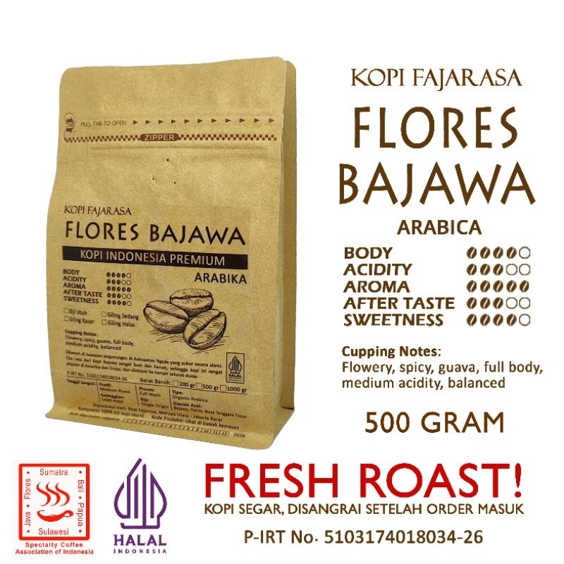 

Kopi Fajarasa Flores Bajawa Biji Kopi Arabica 500 gram