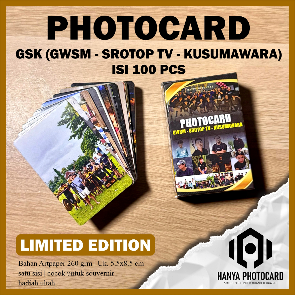 " Photocard GSK - GWSM, Srotop TV, Kusumawara -  Isi 100 Pcs (Free Inner 100 Pcs) Untuk para kolekto