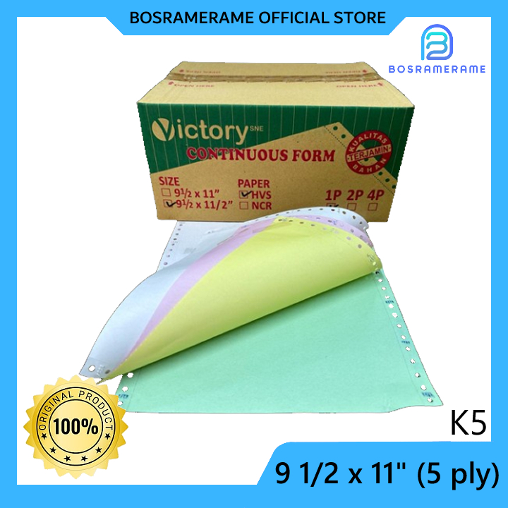 

Continuous Form / Kertas Komputer Victory HVS 9 1/2 x 11" (5 Ply)