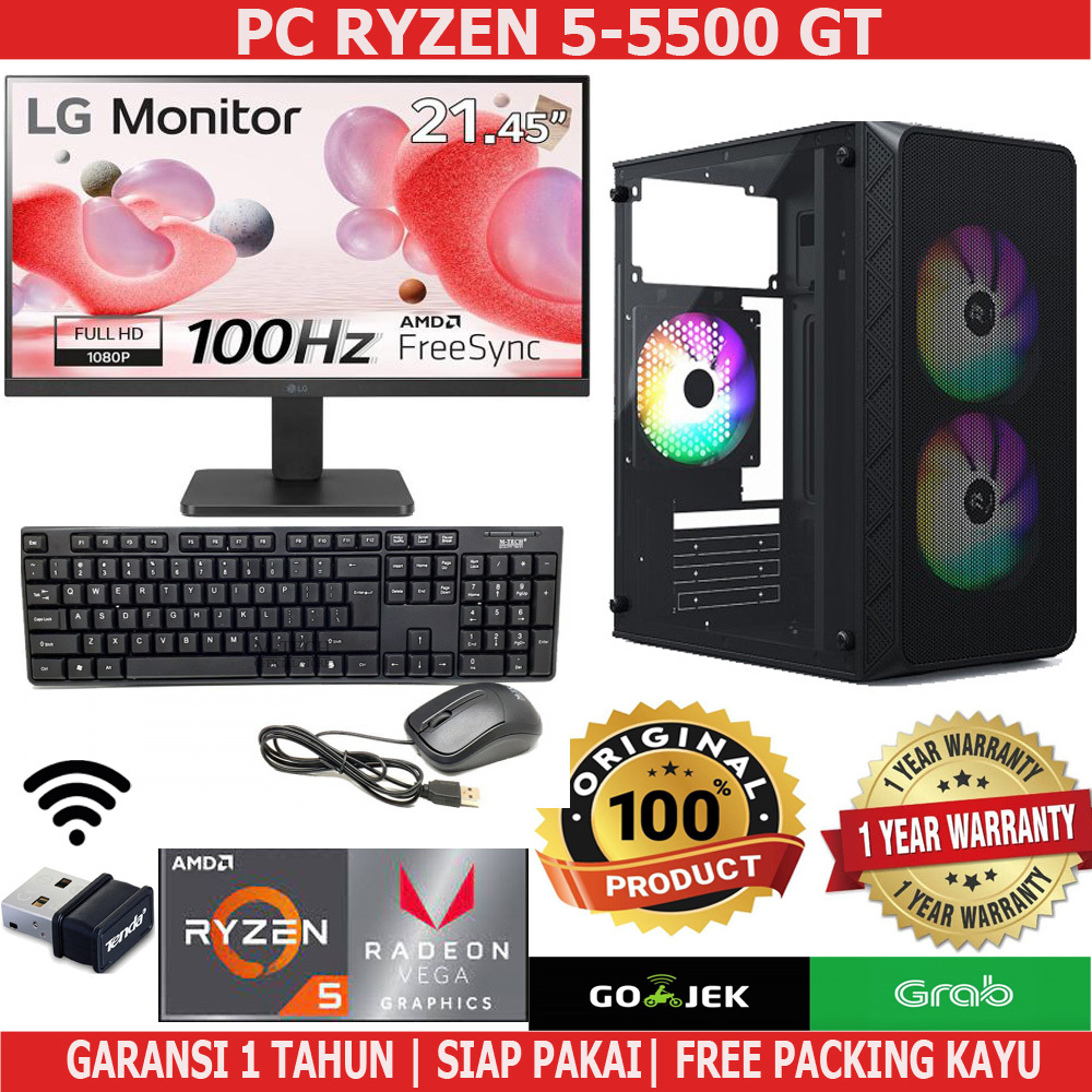 CPU/PC RAKITAN GAMING RYZEN 5-5500GT RAM 16GB FULLSET / GAMING PC RYZEN