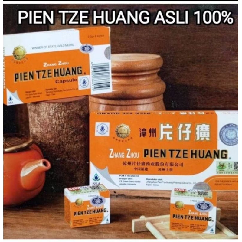 PIEN TZE HUANG KAPSUL ASLI ORIGINAL LABEL SSA OBAT PASCA OPERASI TUMBUK 6 KAPSUL