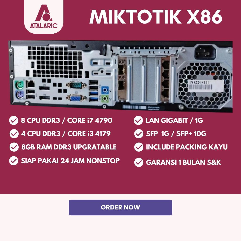 GAHAR MIKROTIK X86 INTEL (i7 GEN 4 4790 Ghz) 8CPU, 8GB Ram DDR3,  mikrotik x86 SIAP GEBER 24 JAM NON