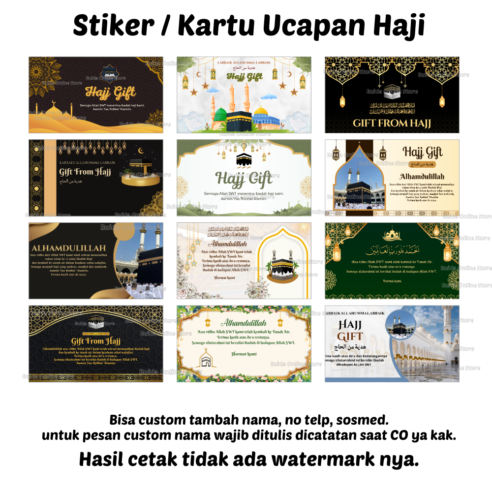 Stiker Sticker Label Tasyakuran Haji / Umroh Dekorasi Kemasan Kotak Nasi Bingkisan Dus Box paperbag 