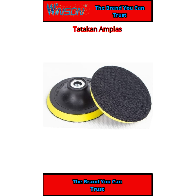 Tatakan Amplas Velcro Gerinda Tangan / Pad Perekat Amplas 4" Winson / Tatakan amplas 4 INCH Polishin
