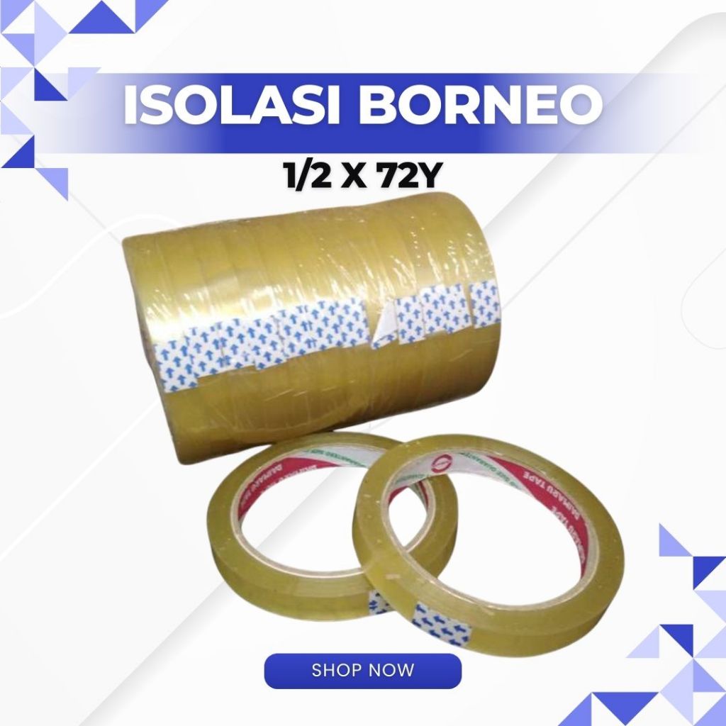 

Isolasi Borneo 1/2 x 72 yard merah Isolasi Bening