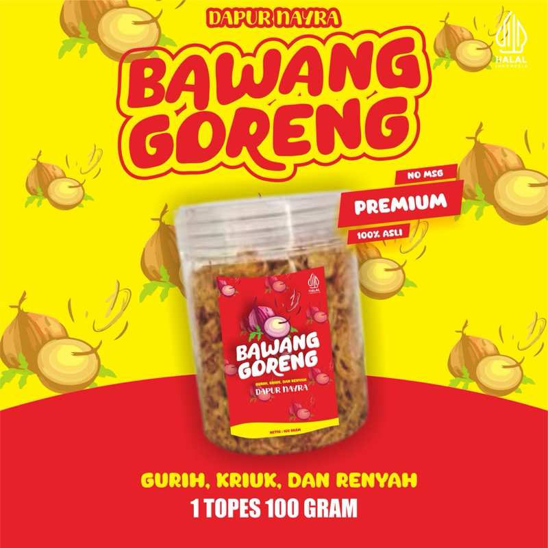 

Bawang Merah Goreng Asli Gurih Kriuk Kemasan 100gram