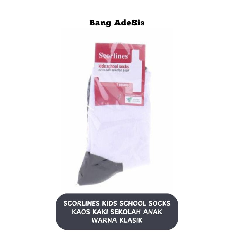 Bang AdeSis • Scorlines Kids School Socks - Kaos Kaki Sekolah Anak Nyaman Warna Klasik • Kalimantan 