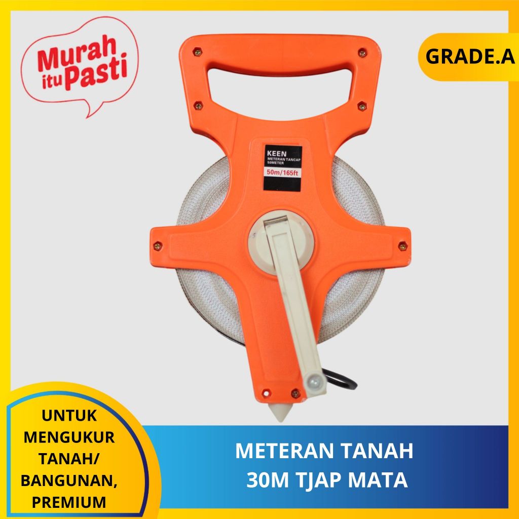 METERAN TANAH 50M TJAP MATA - meteran bulat - tancap 50 meter - ORIGINAL TJAP MATA. [A][#METERAN]