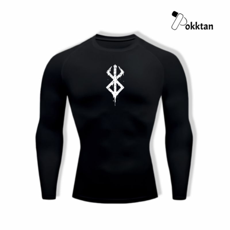 Kaos Olahraga Compression Shirt Long Sleeve Berserk Mark Of Sacrifice / Kaos Olahraga Kompresi Ketat