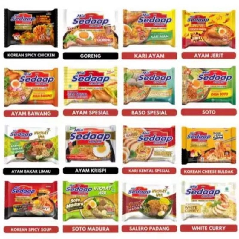

Mie Sedaap Instant All Variant Goreng Kuah 90gr Mi Sedap Instan Semua Rasa