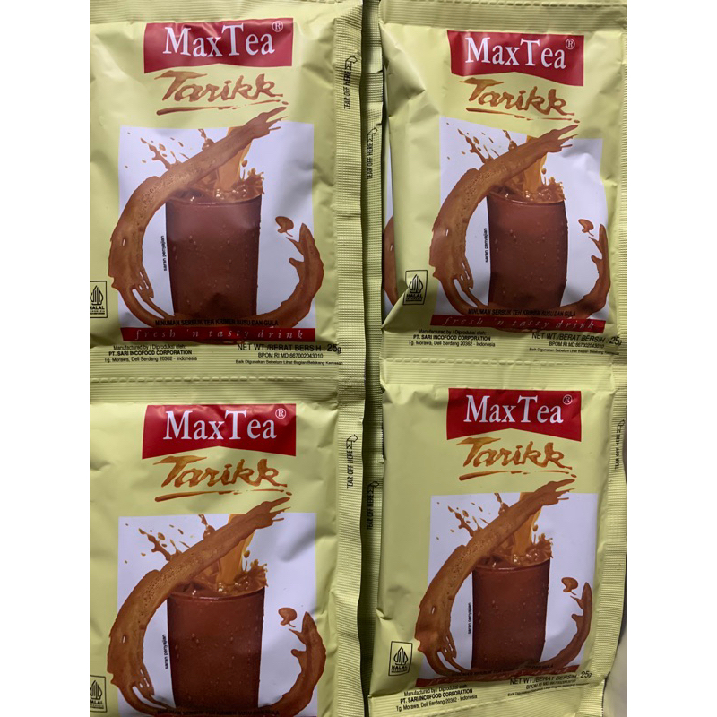 

MAX TEA TEH TARIK 25gr ISI 1 RENCENG ( 10 PCS )