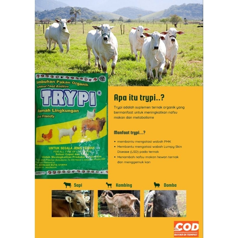 trypi suplemen ternak organik kemasan 1 kg 100%original