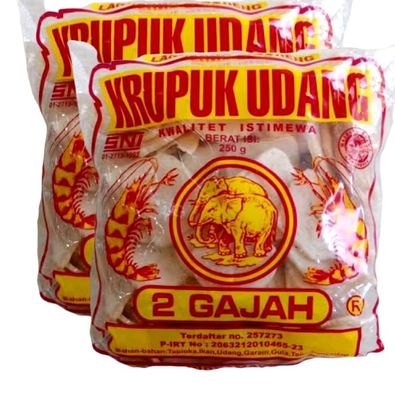 

Kerupuk Udang Cap 2 Gajah 250 gram