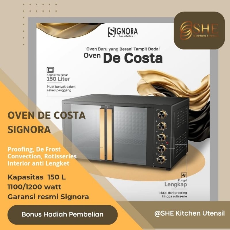 Oven De Costa Signora kapasitas 150 liter (khusus Free Ongkir khusus Jakarta Tangerang dsk