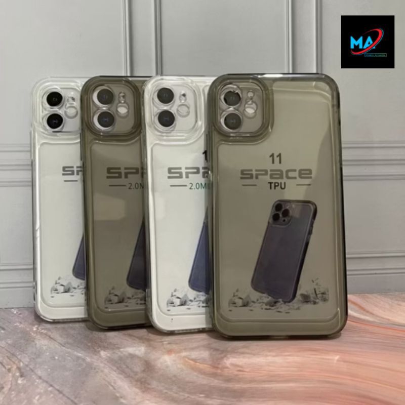 Softcase Space Clear Black Transparan Silikon iPhone 11 Case Hitam Bening Tpu Protect Camera