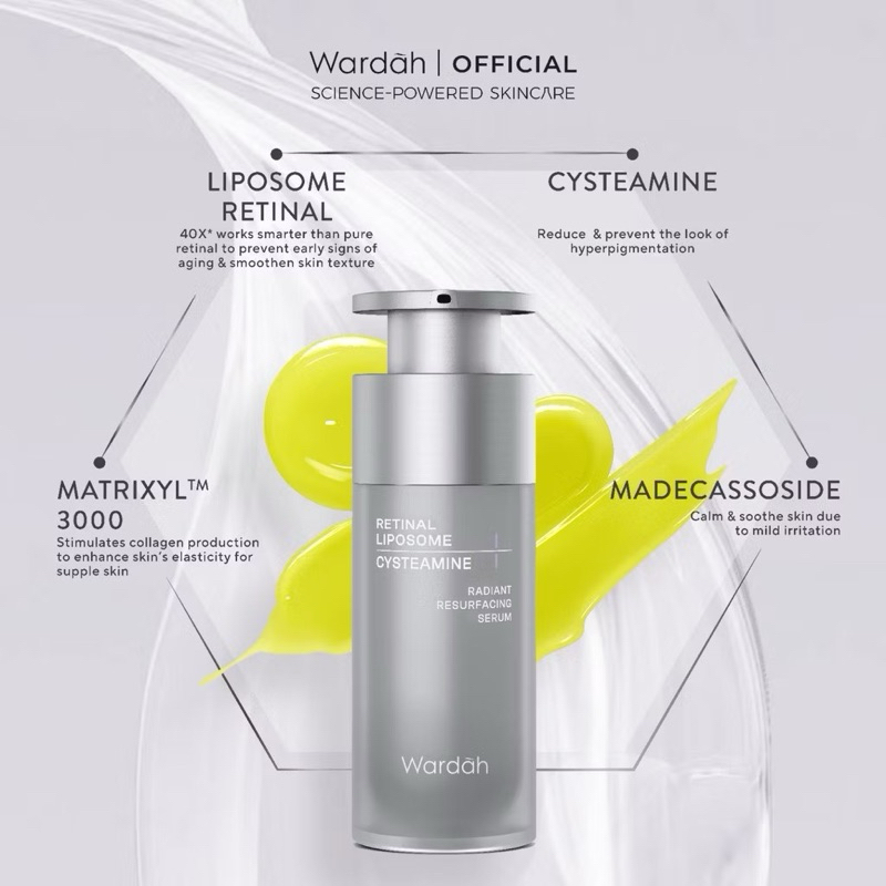 share in bottle 4 ml Wardah Radiant Resurfacing Retinal Cysteamine Serum - Serum Pencerah, Penghilan