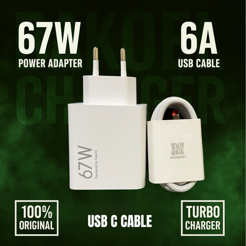 Charger Original HP Xiaomi 67Watt Super Turbo Fast Charging Redmi Note 11 Pro, Note 12 Pro, Poco X3 