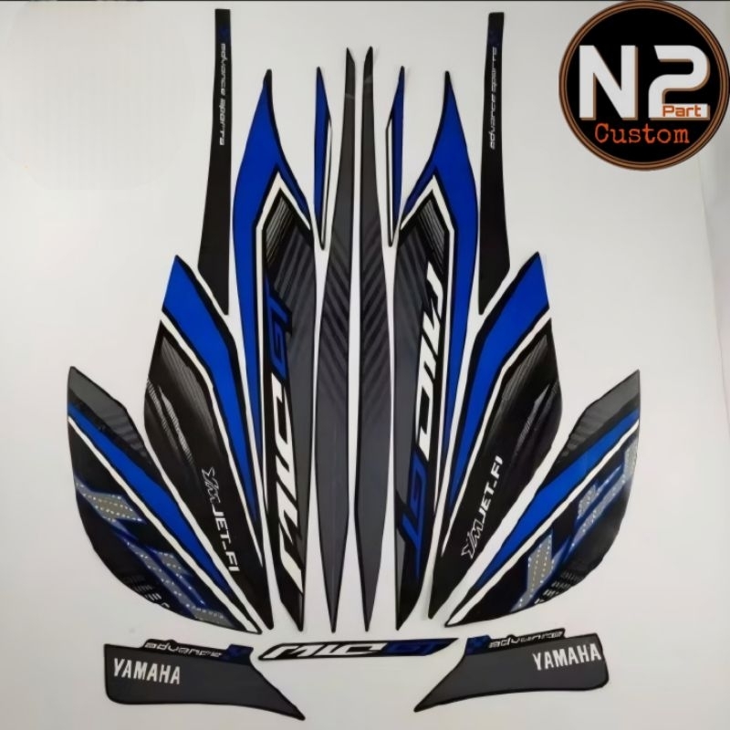 Striping stiker polet motor Yamaha MIO GT 2013 sticker lis full body Mio Gt 2013 biru