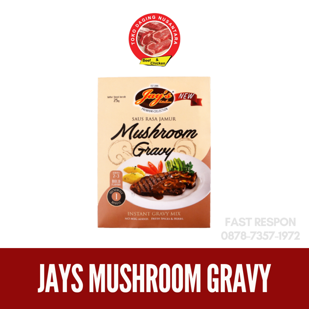 

Jays Mushroom Gravy / Saus Rasa Jamur 25 Gram