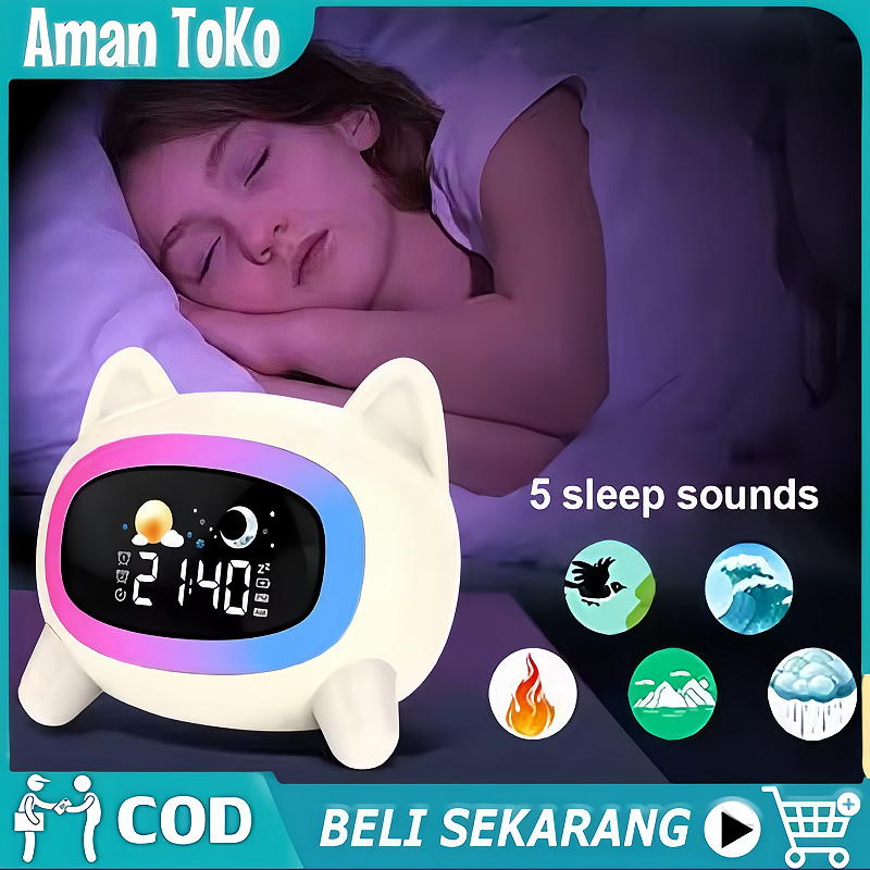 Lampu Jam Lampu jam alarm Jam Alarm Anak Jam Alarm Kucing dengan Tidur Lampu