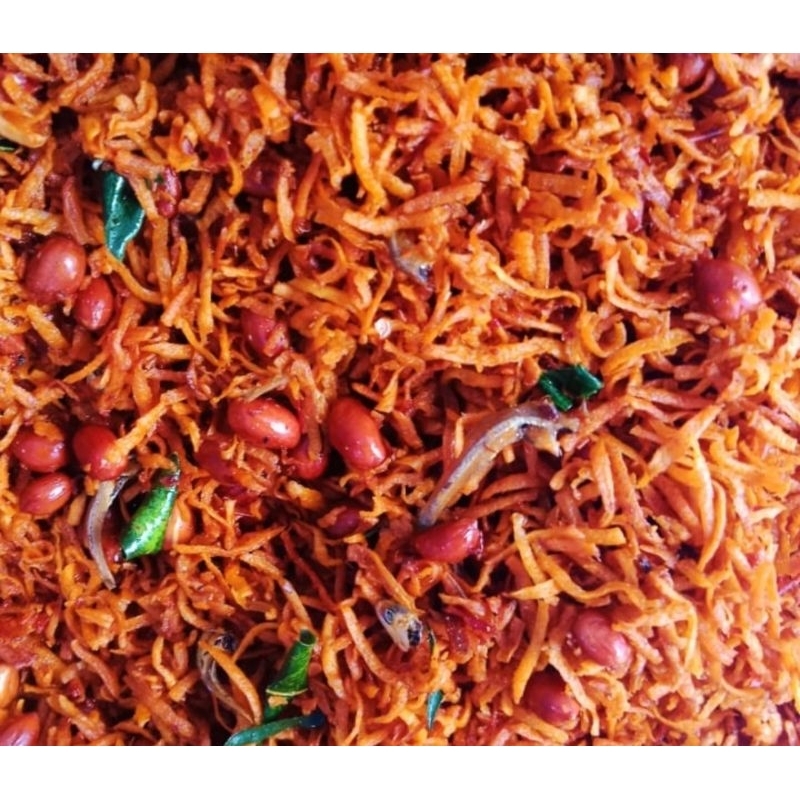 

Oseng-oseng ubi rambat teri kacang