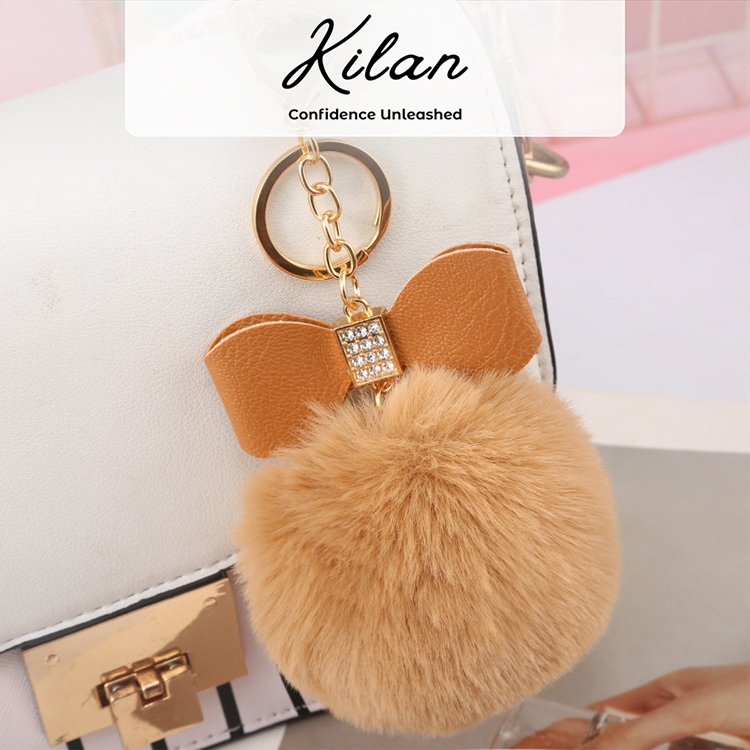 HUMAIRA Pom Pom Bulu Gantungan Kunci Gantungan Tas Lucu - CC040