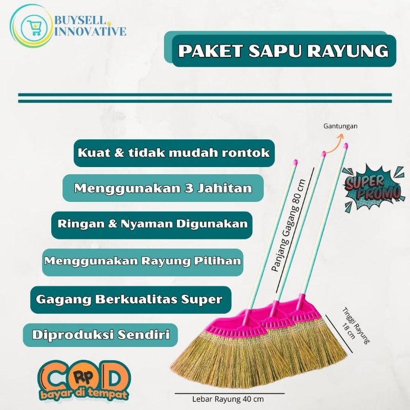 Sapu Rayung Tebal | Sapu Rayung | Sapu Ijuk | Sapu lantai | Rayung Tebal | Anti Rontok | Asli Pemala