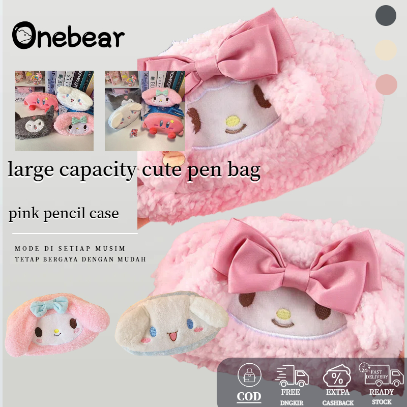 

ONEBEAR TEMPAT PENSIL KAWAII PINK PENCIL CASE LARGE CAPACITY CUTE PEN BAG STUDENT SCHOOL PENCIL BAGS